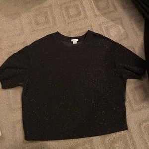 GARAGE sparkly black short sleeve top